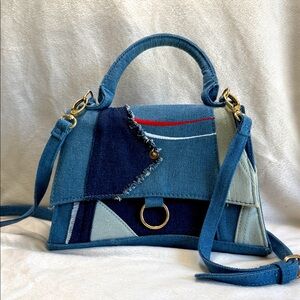 Stylish Denim Patchwork Handbag